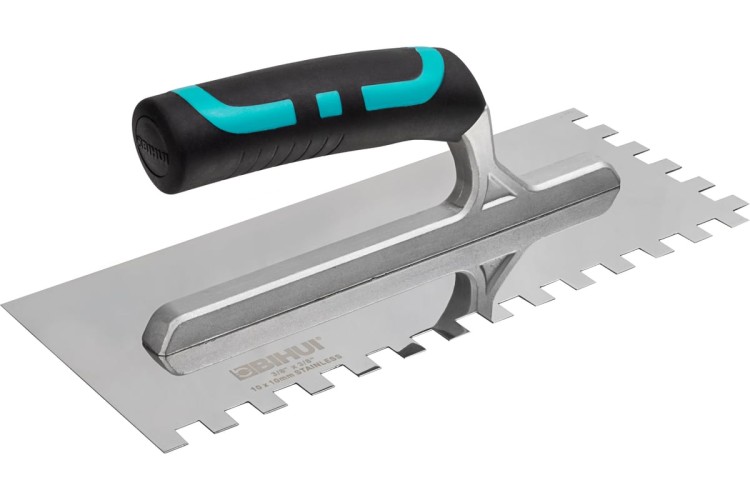 Шпатель BIHUI PTSB10 зубчатый,  из нерж.стали (зуб 10мм)