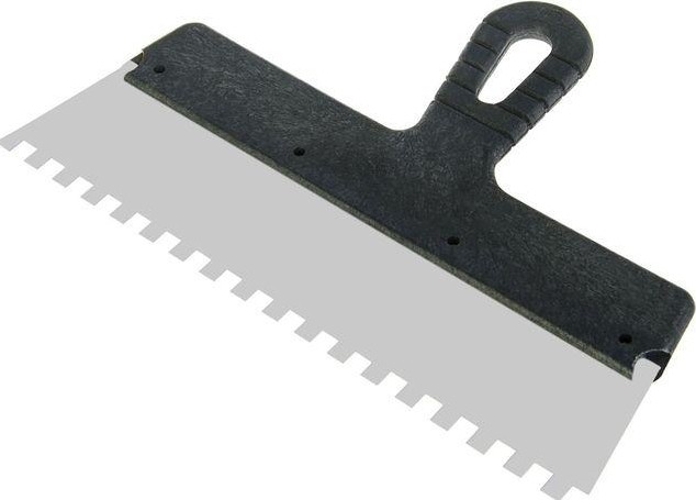 Шпатель из нержавеющей стали 888 с пластмассовой ручкой 300 мм, зуб 8 х 8 мм 3083308 3083308