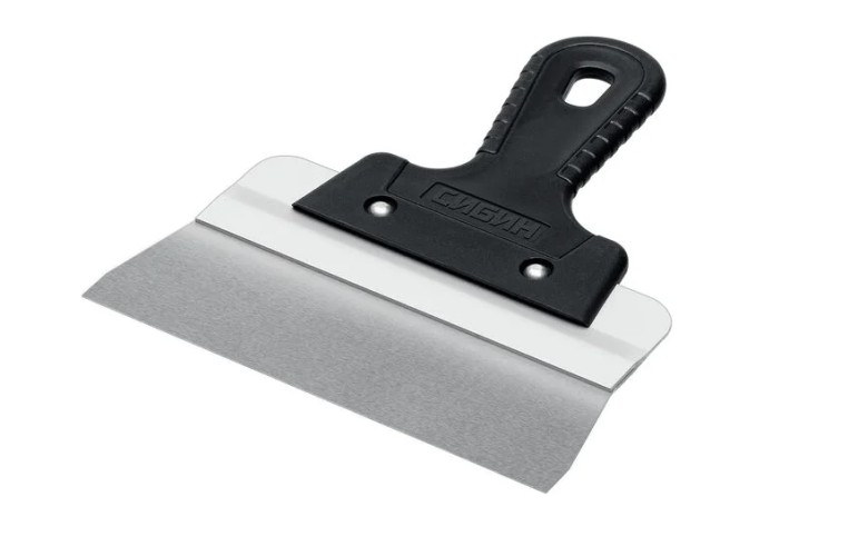 Шпатель Сибин 10083-20 200 мм, усиленный фасадный, с алюминиевой направля