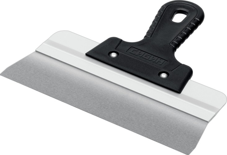 Шпатель Сибин 10083-25 250 мм, усиленный фасадный, с алюминиевой направля