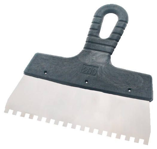 Шпатель СОЮЗ 8051-45-200-8FC 200 мм, нержавеющая сталь, зуб 8х8 мм, пластиковая - изображение 2