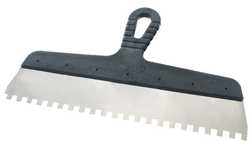 Шпатель СОЮЗ 8051-45-350-6FC 350 мм, нержавеющая сталь, зуб 6х6 мм, пластиковая - изображение 2