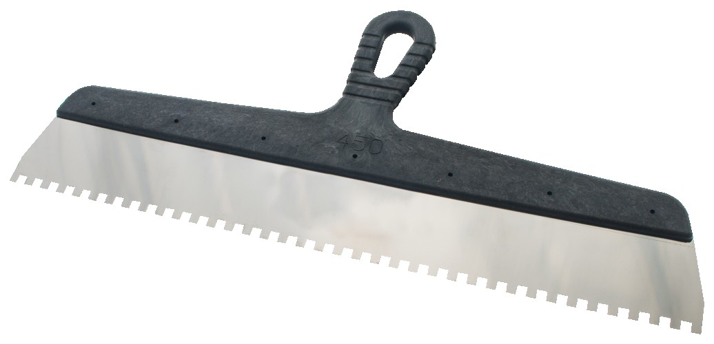 Шпатель СОЮЗ 8051-45-450-6FC 450 мм, нержавеющая сталь, зуб 6х6 мм, пластиковая - изображение 2