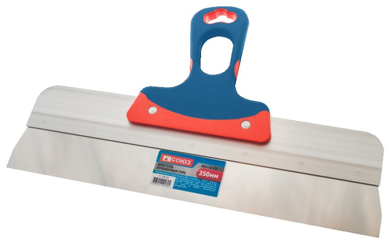 Шпатель СОЮЗ 8051-55-450 450 мм, нержавеющая сталь, узкое полотно, алюм. пл