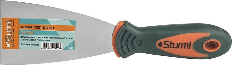 Шпатель Sturm 8051-04-60 из нержавеющей стали 60мм, 2-х компонентная рукоят - изображение 3