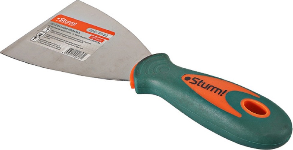 Шпатель Sturm 8051-04-80 из нержавеющей стали 80мм, 2-х компонентная рукоят - изображение 2