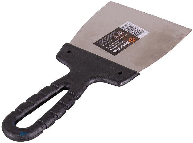 Шпатель ВИХРЬ 100мм нерж.cталь пластиковая рукоятка 73/3/2/18 - изображение 4