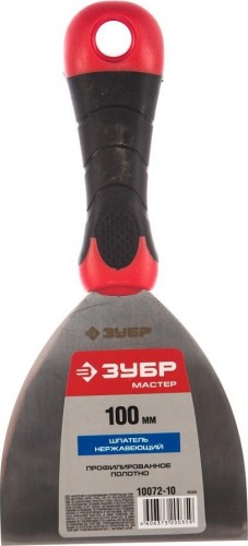 Шпатель ЗУБР МАСТЕР профилированное нержавеющее полотно, 2к ручка, 100 10072-10