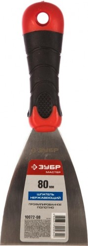 Шпатель ЗУБР МАСТЕР профилированное нержавеющее полотно, 2к ручка, 80м 10072-08 - изображение 3