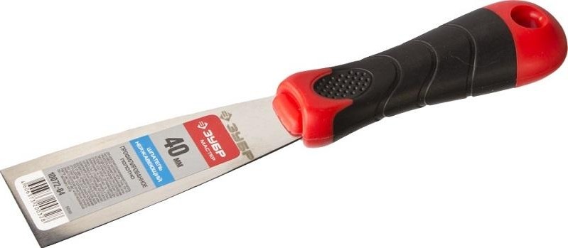 Шпатель ЗУБР МАСТЕР профилированное нержавеющее полотно, 2к ручка, 40м 10072-04 - изображение 2