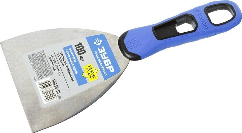 Шпатель ЗУБР ПРОФЕССИОНАЛ профилированное нержавеющее полотно, 2к ручка, 100 10049-10_z03