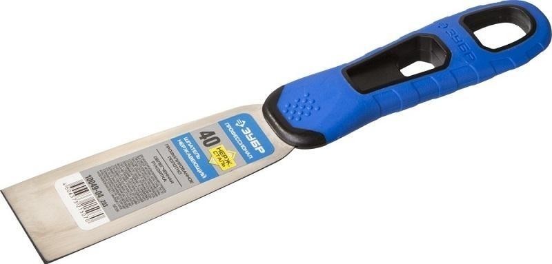 Шпатель ЗУБР ПРОФЕССИОНАЛ профилированное нержавеющее полотно, 2к ручка, 40м 10049-04_z03