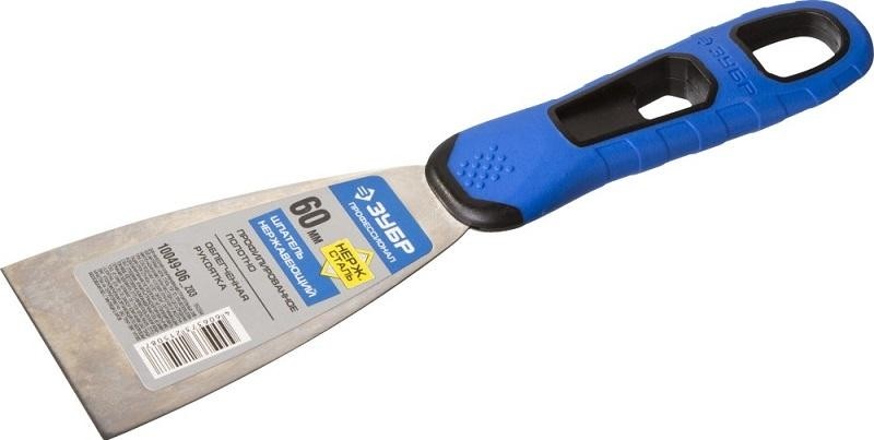 Шпатель ЗУБР ПРОФЕССИОНАЛ профилированное нержавеющее полотно, 2к ручка, 60м 10049-06_z03