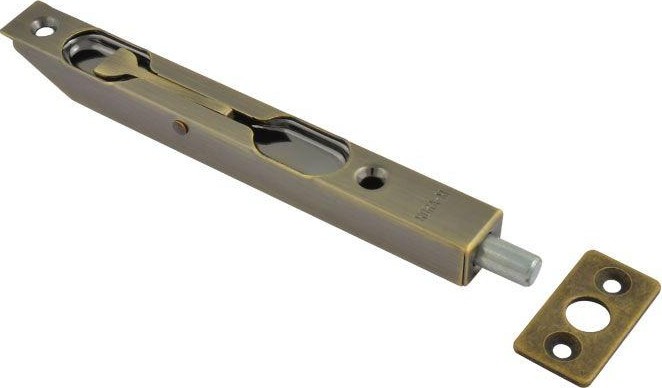 Шпингалет торцевой НОРА-М 5,5" для распашных дверей "Старая бронза" 5983