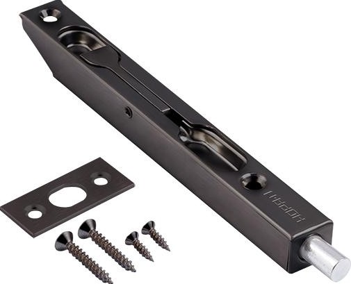 Шпингалет торцевой НОРА-М 5,5" для распашных дверей "Графит" 19007