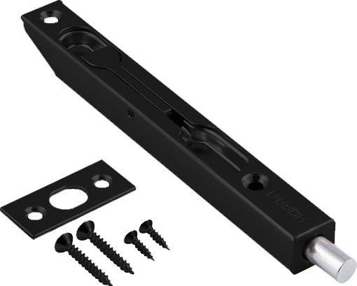 Шпингалет торцевой НОРА-М 5,5" для распашных дверей "Черный" 18899
