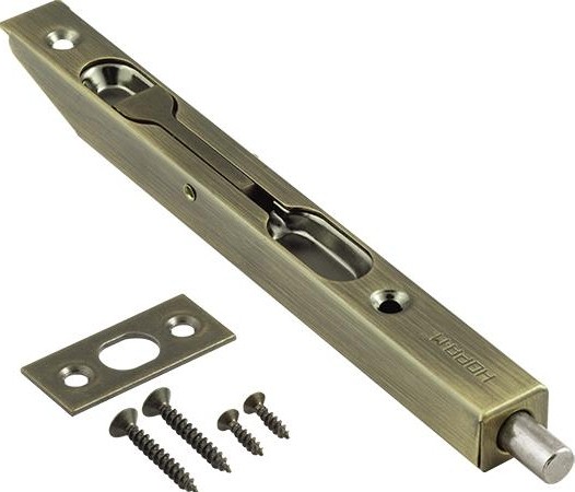 Шпингалет торцевой НОРА-М 6,5" для распашных дверей "Старая бронза" 5985 - изображение 2