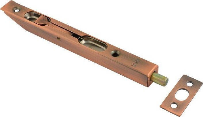 Шпингалет торцевой НОРА-М 6,5" для распашных дверей "Старая медь" 5986