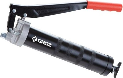 Шприц для смазки рычажного типа GROZ GR42630 со стальной трубкой и насадкой, двойной поршень