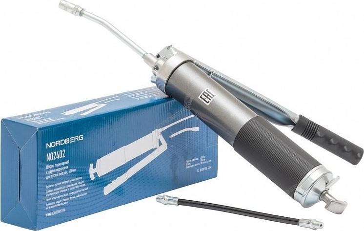 Шприц NORDBERG NO2402 2-х плунжерный для густой смазки, 400мл NO2402