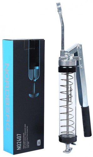 Шприц NORDBERG NO2407 двухплунжерный для густой смазки с прозрачной тубо ЦБ-0011292