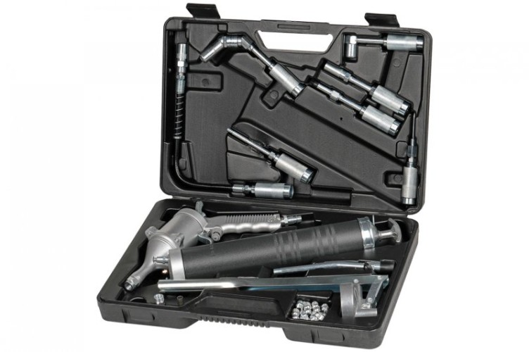 Шприц плунжерный пневматический NORDBERG NO3404 400 мл, с насадками в кейсе