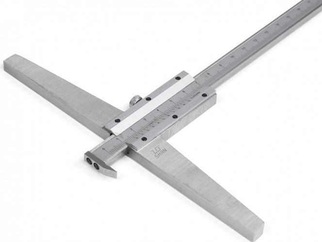 Штангенглубиномер с толщиномером (зацепом) SHAN ШГ 630 мм 351285 - изображение 2