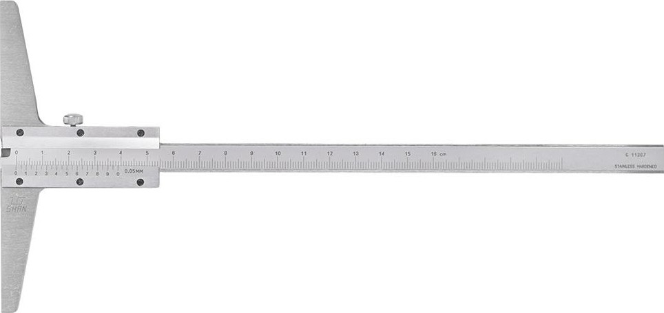 Штангенглубиномер с толщиномером (зацепом) SHAN ШГ 160 мм 135565