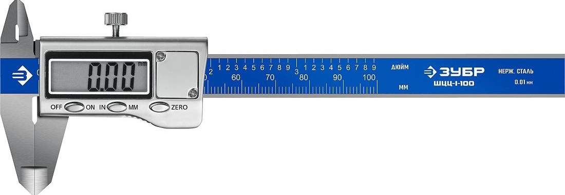 Штангенциркуль электронный ЗУБР ШЦЦ-I-100-0,01 нерж сталь, 100мм 34463-100