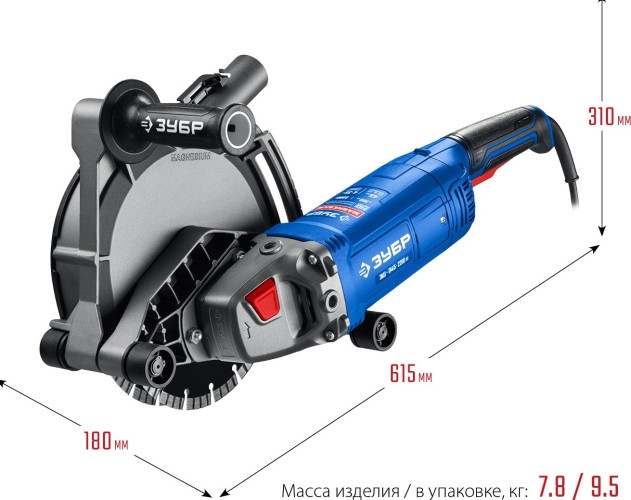 Штроборез сетевой ЗУБР ЗШ d 180 мм ЗШ-П45-2200 ПТ - изображение 5