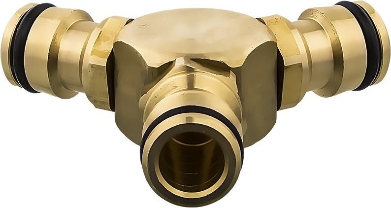 Штуцер QUATTRO ELEMENTI 246-326 соединитель брс папа-тройник, латунь - изображение 2