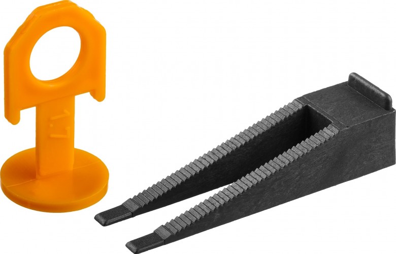 Система выравнивания плитки ЗУБР СВП комплект 250+250шт. (1,7 мм зажим + клин) 3385-H250