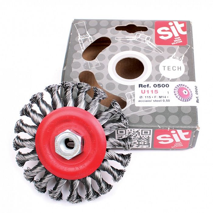 Дисковая щетка SIT U115, жгутовая, диаметр 115мм, посадка М14 - изображение 2