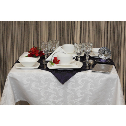 Скатерть 145х145 см «Мати» белая (вензель) - изображение 2
