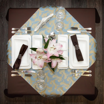 Скатерть 145х145 см «Ричард» коричневая - изображение 2