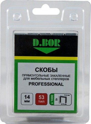 Скоба D.BOR 53/14 1000 шт. PROFESSIONAL, (арт. D-P2-053-14-1000) D3-D-P2-053-14-1000