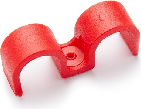 Скоба для сантехнических труб FEDAST SK16-2-R для монт. пистолетов 16мм, красный, двухстор. 60шт