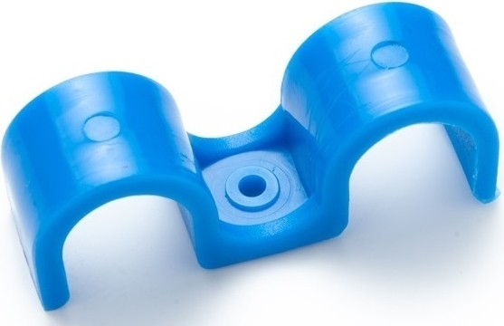 Скоба для сантехнических труб FEDAST SK16-2-B для монт. пистолетов 16 мм, синий, двухстор. 60 шт