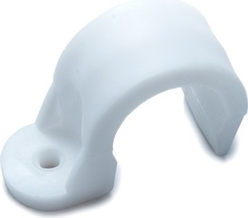 Скоба для сантехнических труб FEDAST SK16-1-W для монт. пистолетов 16 мм, белый, одностор. 200шт