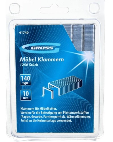 Скоба GROSS 41740 10 мм, для мебельного степлера, тип 140, 1250 шт. - изображение 2