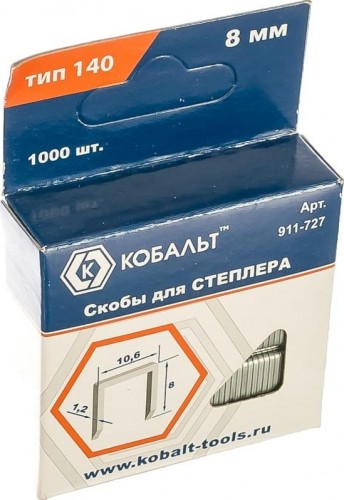 Скоба Кобальт 911-727 8 мм, тип 140 толщина, 1,2 мм, ширина 10,6 мм (100 - изображение 2