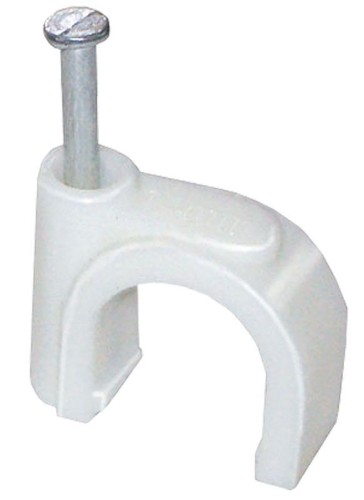 Скоба крепежная IEK USK круглая с гвоздем d8мм пластик. (уп.20шт)  USK11-08-020