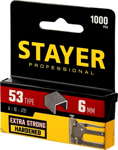 Скоба STAYER MASTER  6 мм для степлера тонкие тип 53, 1000 шт 3159-06_z02