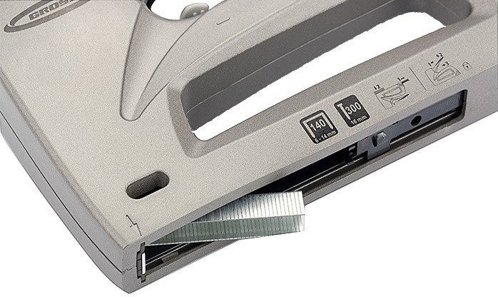 Скобозабиватель ручной GROSS 6-14 мм степлер мебельный (aluminium 140), алюм. корпус, р 41007 - изображение 3