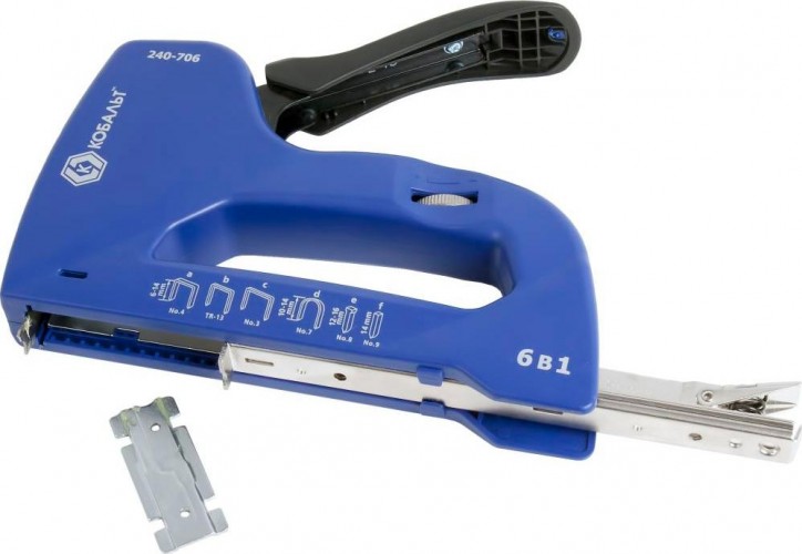 Скобозабиватель ручной Кобальт 240-706 механический 6 в 1 6-14 мм (тип 53, 140, 13), для - изображение 2