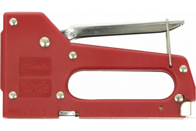 Скобозабиватель ручной MATRIX 4-8 мм степлер мебельный пластиковый, тип 53, 40907