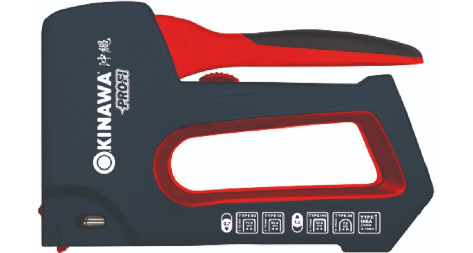 Скобозабиватель ручной OKINAWA 2365 PROFI 5 в 1, регулируемая сила удара, металлически