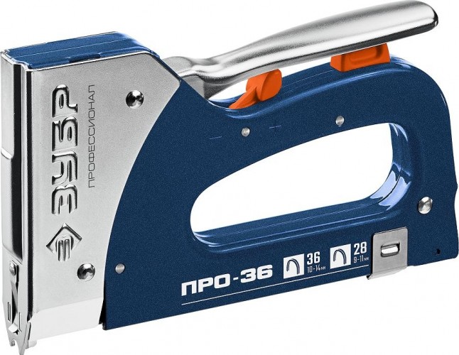 Скобозабиватель ручной ЗУБР ЭКСПЕРТ T-36 степлер для 2-в-1: тип 36 (10-14 мм) и тип 28 (9-1 31580