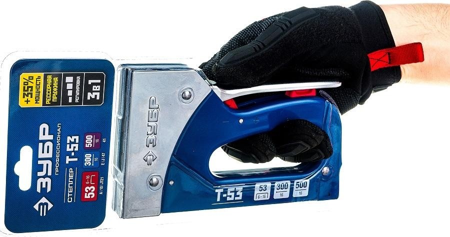 Скобозабиватель ручной ЗУБР ПРОФИ T-53 степлер для 3-в-1: тип 53 (6-16 мм) / 300 (16 мм)  31523_z01 - изображение 5