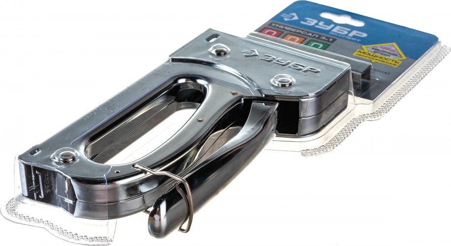 Скобозабиватель ручной ЗУБР ПРОФИ Универсал 10 степлер для 4-в-1: тип 53 (6-10 мм) / 140 (6-10 мм 31525 - изображение 3